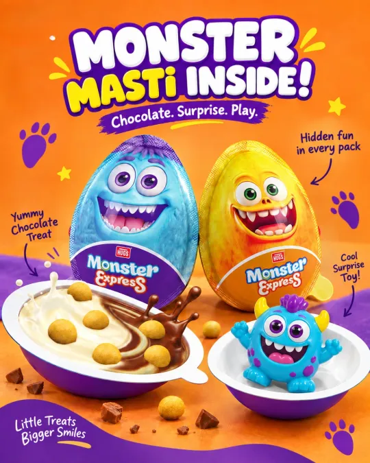 Hugs on Instagram: A little monster, a lot of fun! HUGS Monster Express Chocolate Eggs bring together biscuits dipped in choco