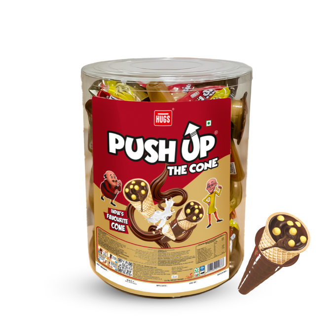 Push up the cone choco jar